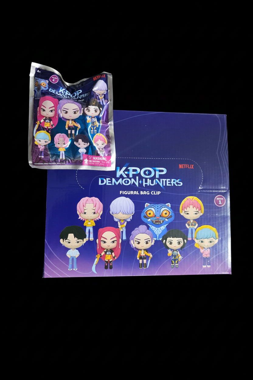 Netflix K-Pop Demon Hunters Figural Bag Clip — Series 1 | Mystery Blind Bag | Official Licensed Collectible | Single Pack or Full Display Box