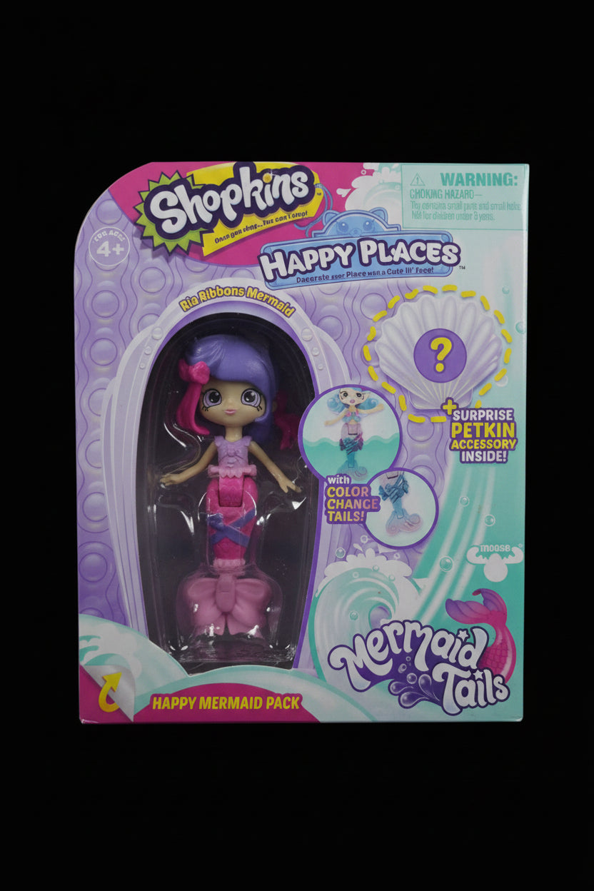 Shopkins Happy Places Mermaid Tails Ria Ribbons Happy Mermaid Pack with Color Change Tail