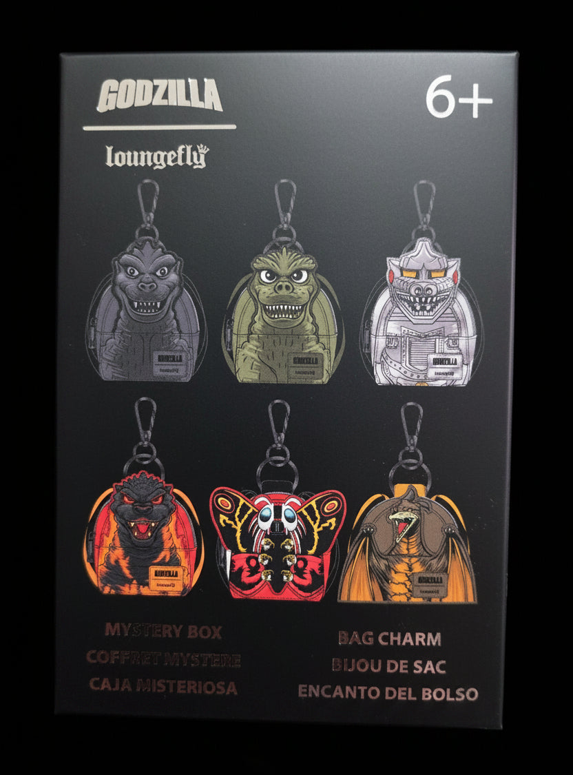 Loungefly x Godzilla Mystery Box Bag Charm — Entertainment Earth Exclusive | Limited Edition Collectible Kaiju Keychain Clip