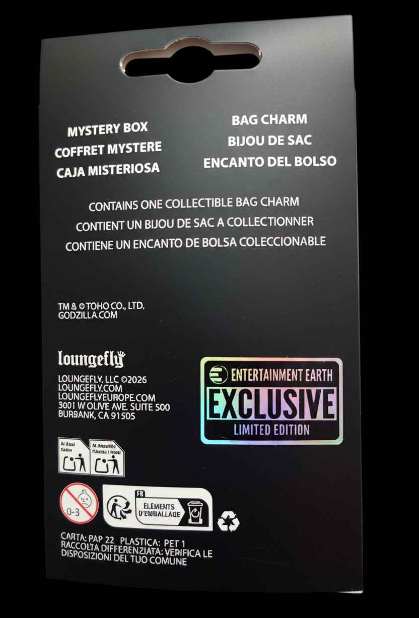 Loungefly x Godzilla Mystery Box Bag Charm — Entertainment Earth Exclusive | Limited Edition Collectible Kaiju Keychain Clip
