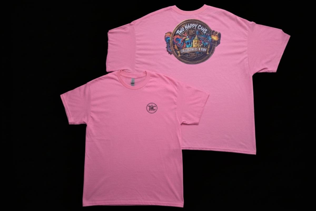 Two Happy Cans | Custom DTF Print Unisex Tee – Pink | Size 2X-Large