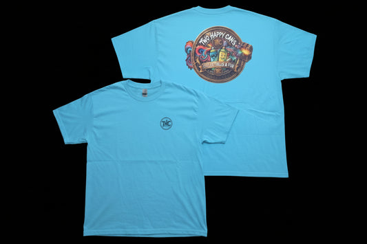 Two Happy Cans | Custom DTF Print Unisex Tee – Turquoise | Size X-Large