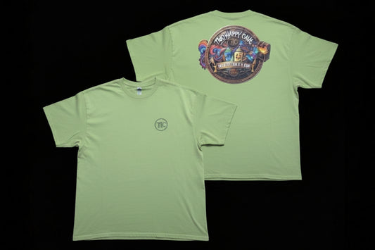 Two Happy Cans | Custom DTF Print Unisex Tee – Lime Green | Size X-Large