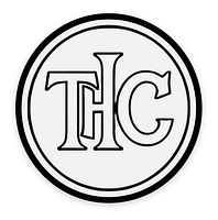 THC Logo Transparent Die-Cut Sticker | 1.96" x 2" | Clear Vinyl | Two Happy Cans