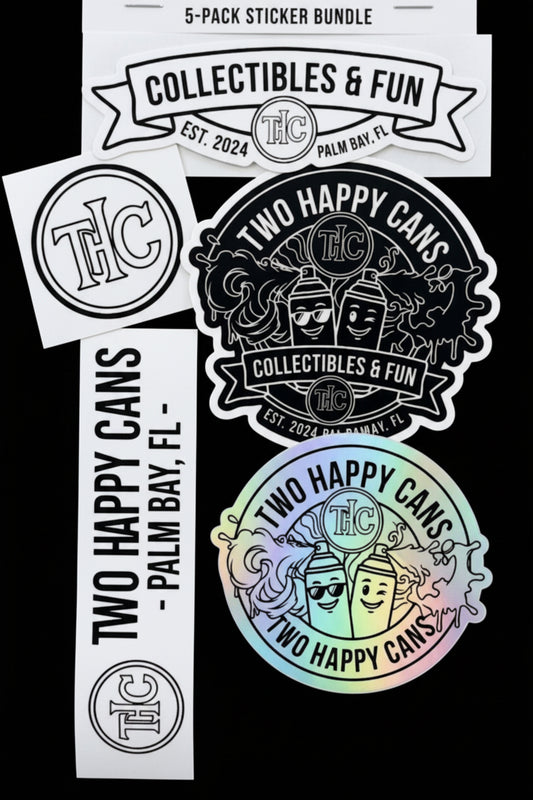 THC Collectibles & Fun — Ultimate 5-Sticker Bundle Pack | Two Happy Cans | Palm Bay, FL | Est. 2024